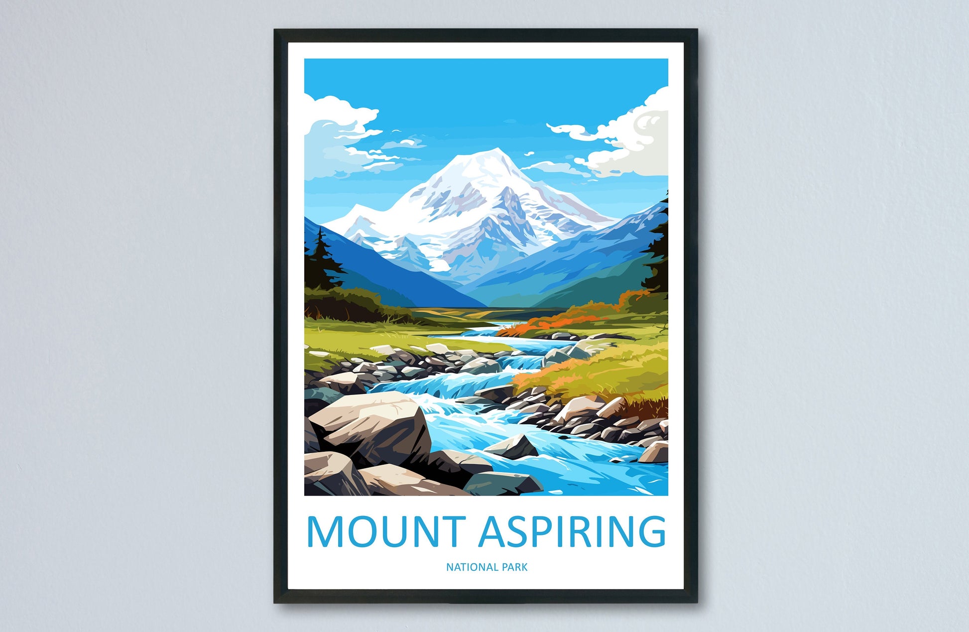Mount Aspiring National Park Travel Print Wall Art Mount Aspiring National Park Wall Hanging Home Décor Mount Aspiring Gift Art Lovers