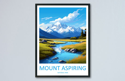 Mount Aspiring National Park Travel Print Wall Art Mount Aspiring National Park Wall Hanging Home Décor Mount Aspiring Gift Art Lovers