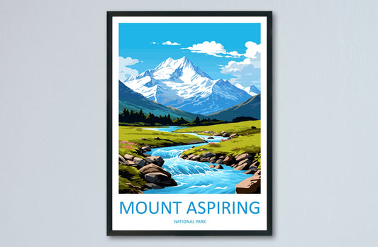 Mount Aspiring National Park Travel Print Wall Art Mount Aspiring National Park Wall Hanging Home Décor Mount Aspiring Gift Art Lovers