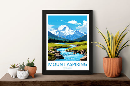 Mount Aspiring National Park Travel Print Wall Art Mount Aspiring National Park Wall Hanging Home Décor Mount Aspiring Gift Art Lovers