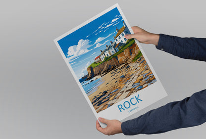 Rock Village Travel Print Wall Art Rock Village Wall Hanging Home Décor Rock Village Gift Art Lovers Cornwall Art