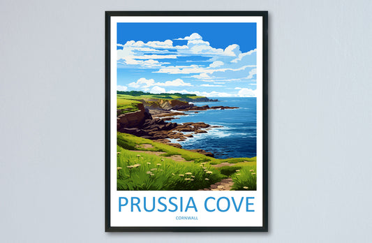 Prussia Cove Travel Print Wall Art Prussia Cove Wall Hanging Home Décor Prussia Cove Gift Art Lovers Cornwall Art