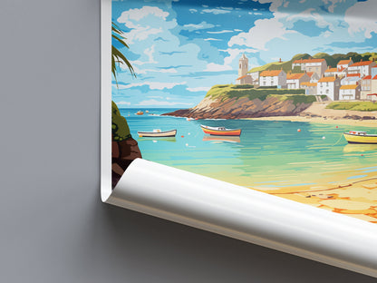 Portscatho Travel Print Wall Art Portscatho Wall Hanging Home Décor Portscatho Gift Art Lovers Cornwall Art