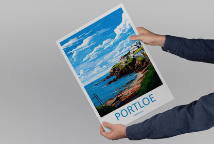Portloe Travel Print Wall Art Portloe Wall Hanging Home Décor Portloe Gift Art Lovers Cornwall Art Portloe Wall Art Poster