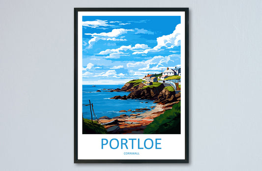 Portloe Travel Print Wall Art Portloe Wall Hanging Home Décor Portloe Gift Art Lovers Cornwall Art Portloe Wall Art Poster