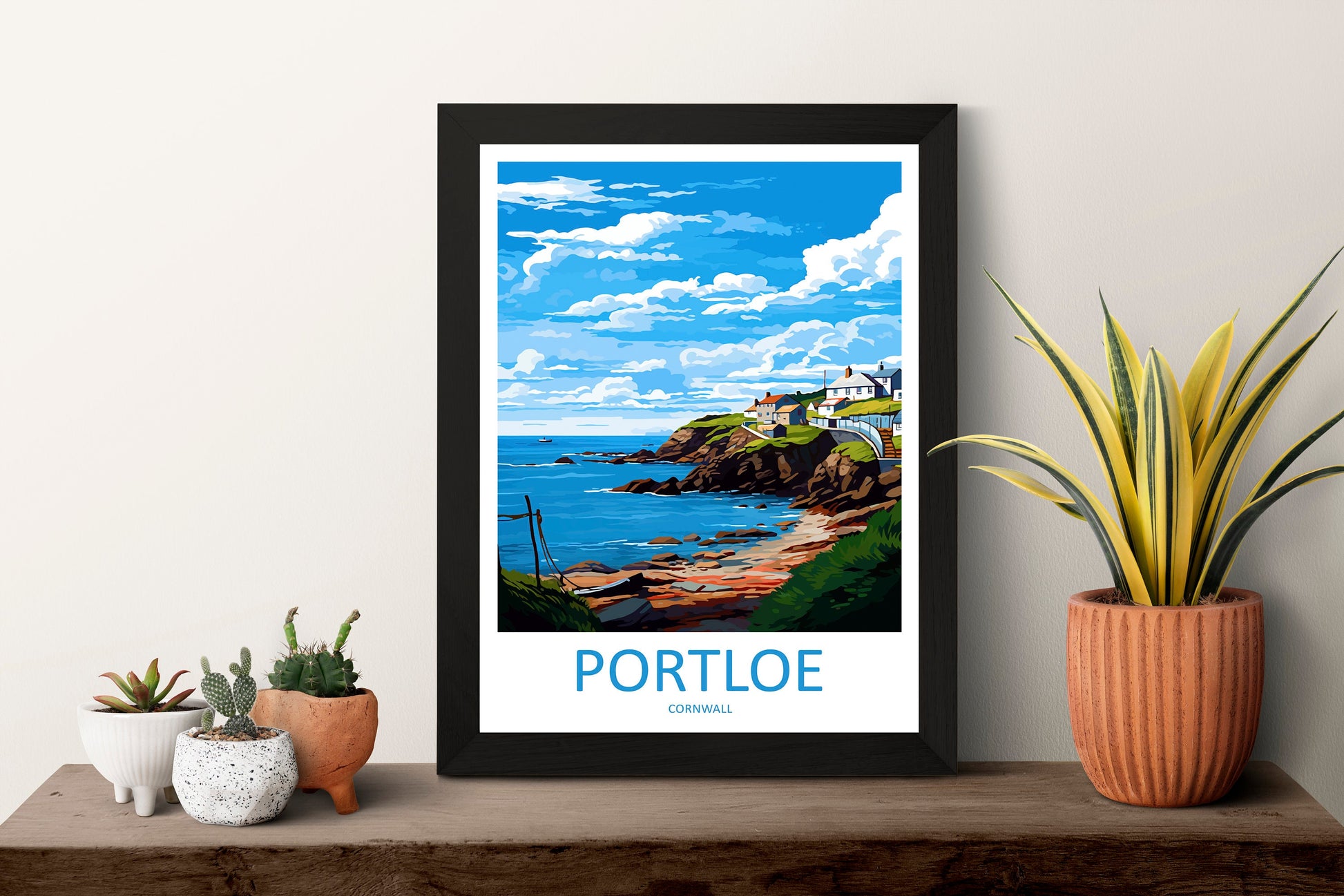 Portloe Travel Print Wall Art Portloe Wall Hanging Home Décor Portloe Gift Art Lovers Cornwall Art Portloe Wall Art Poster