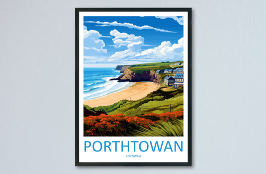 Porthtowan Travel Print Wall Art Porthtowan Wall Hanging Home Décor Porthtowan Gift Art Lovers Cornwall Art Porthtowan Wall Art Poster