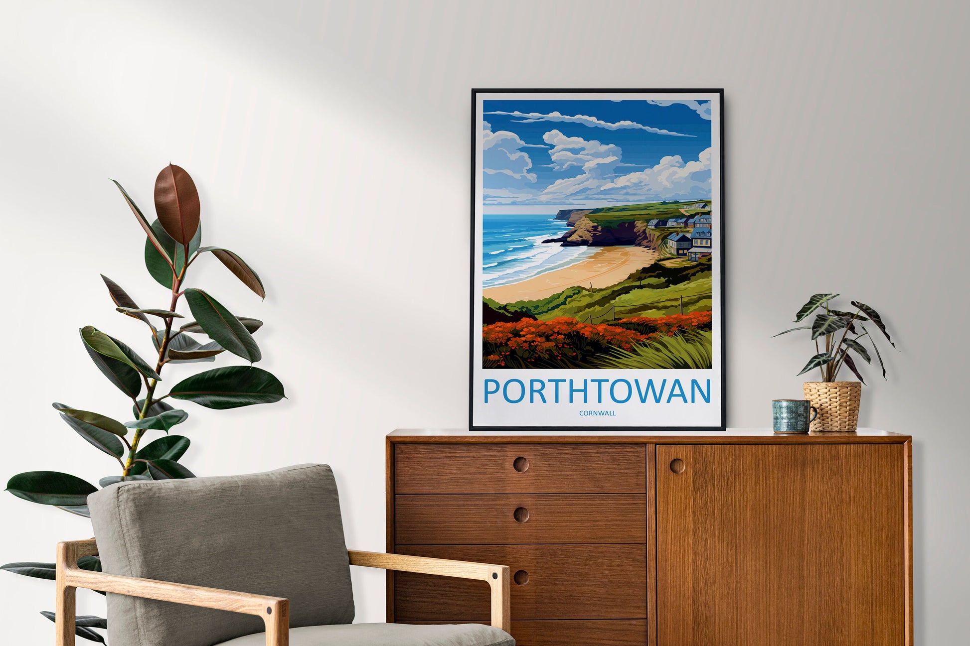 Porthtowan Travel Print Wall Art Porthtowan Wall Hanging Home Décor Porthtowan Gift Art Lovers Cornwall Art Porthtowan Wall Art Poster