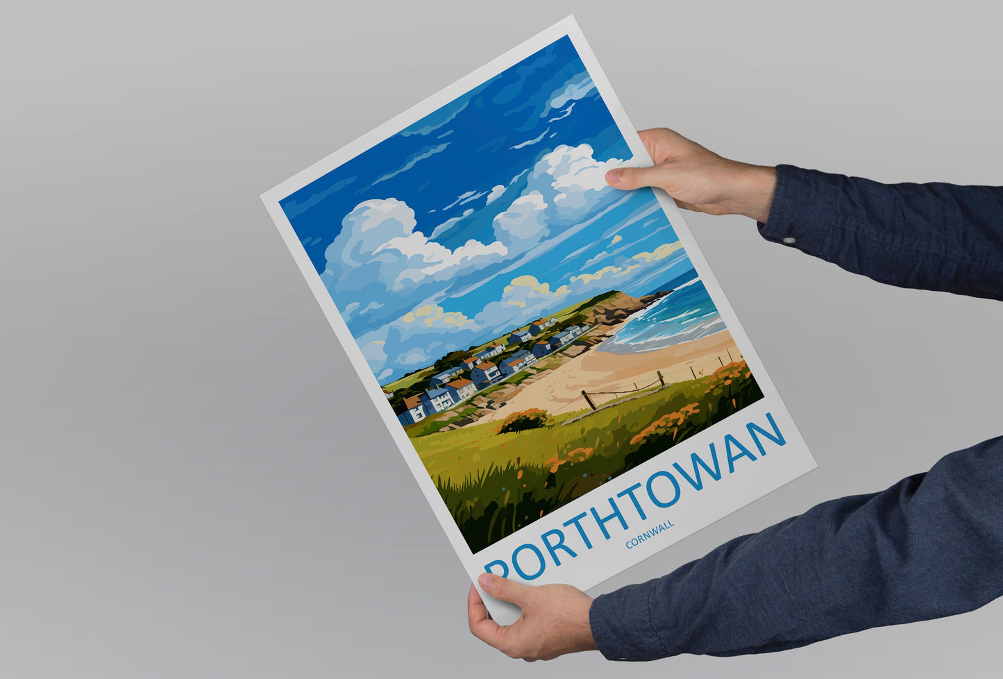 Porthtowan Travel Print Wall Art Porthtowan Wall Hanging Home Décor Porthtowan Gift Art Lovers Cornwall Art Porthtowan Wall Art Poster
