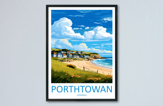 Porthtowan Travel Print Wall Art Porthtowan Wall Hanging Home Décor Porthtowan Gift Art Lovers Cornwall Art Porthtowan Wall Art Poster