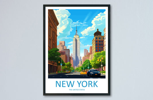 New York Travel Print Wall Art New York Wall Hanging Home Décor New York Gift Art Lovers New York State Art Gift Lover Print