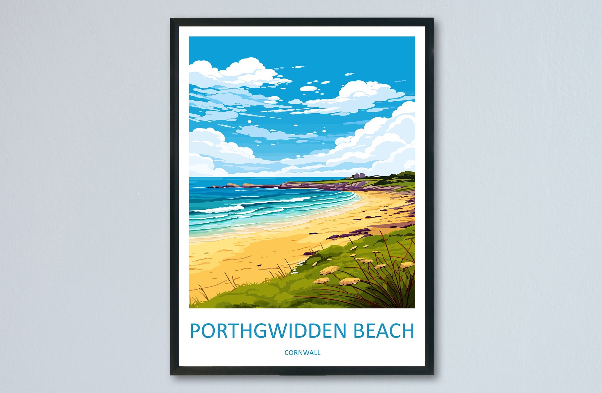 Porthgwidden Beach Travel Print Wall Art Porthgwidden Beach Wall Hanging Home Décor Porthgwidden Gift Art Lovers Cornwall Art Porthgwidden