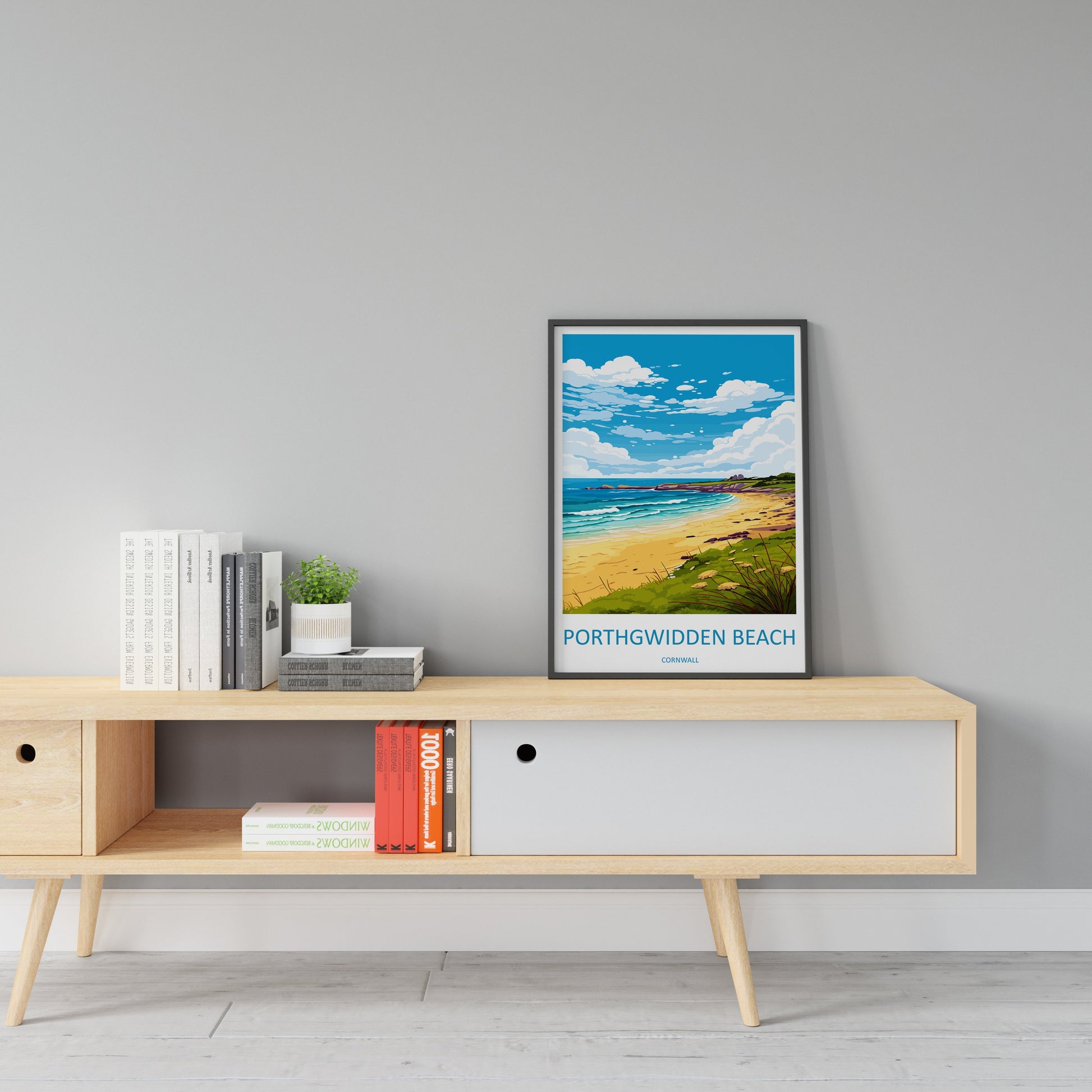 Porthgwidden Beach Travel Print Wall Art Porthgwidden Beach Wall Hanging Home Décor Porthgwidden Gift Art Lovers Cornwall Art Porthgwidden