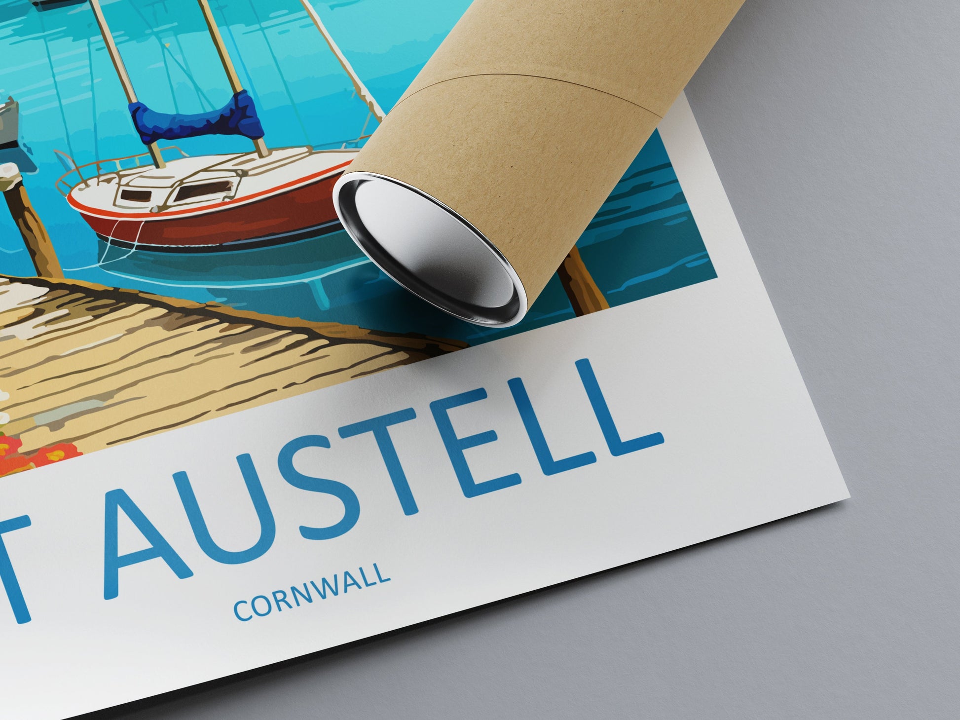 St Austell Travel Print Wall Art St Austell Wall Hanging Home Décor St Austell Gift Art Lovers Cornwall Art St Austell Wall Art