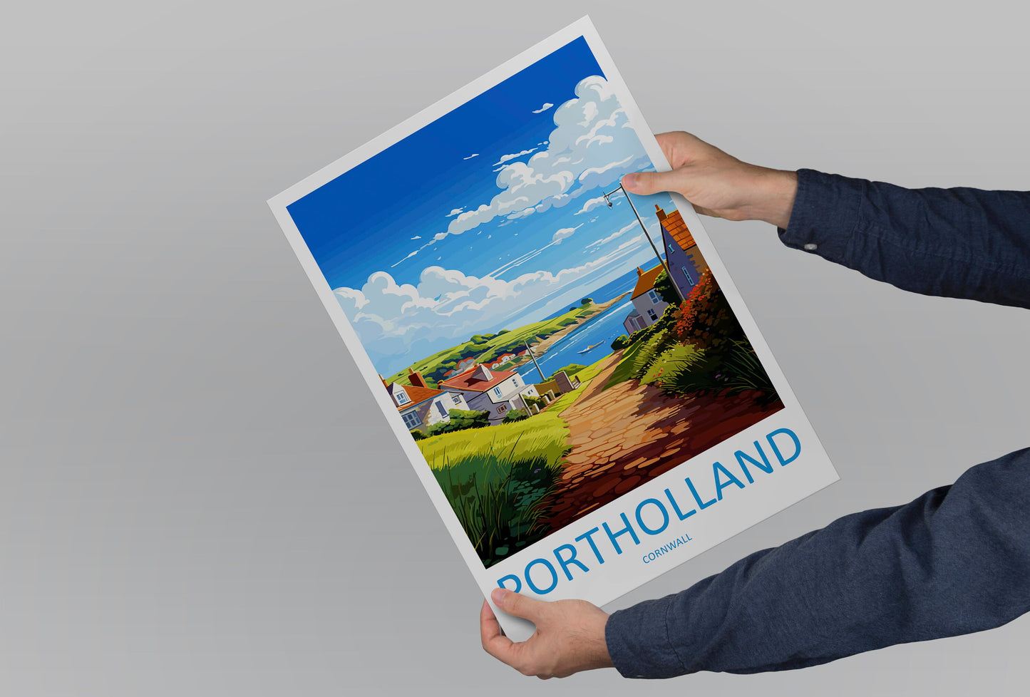 Portholland Travel Print Wall Art Portholland Wall Hanging Home Décor Portholland Gift Art Lovers Cornwall Art Portholland Wall Art