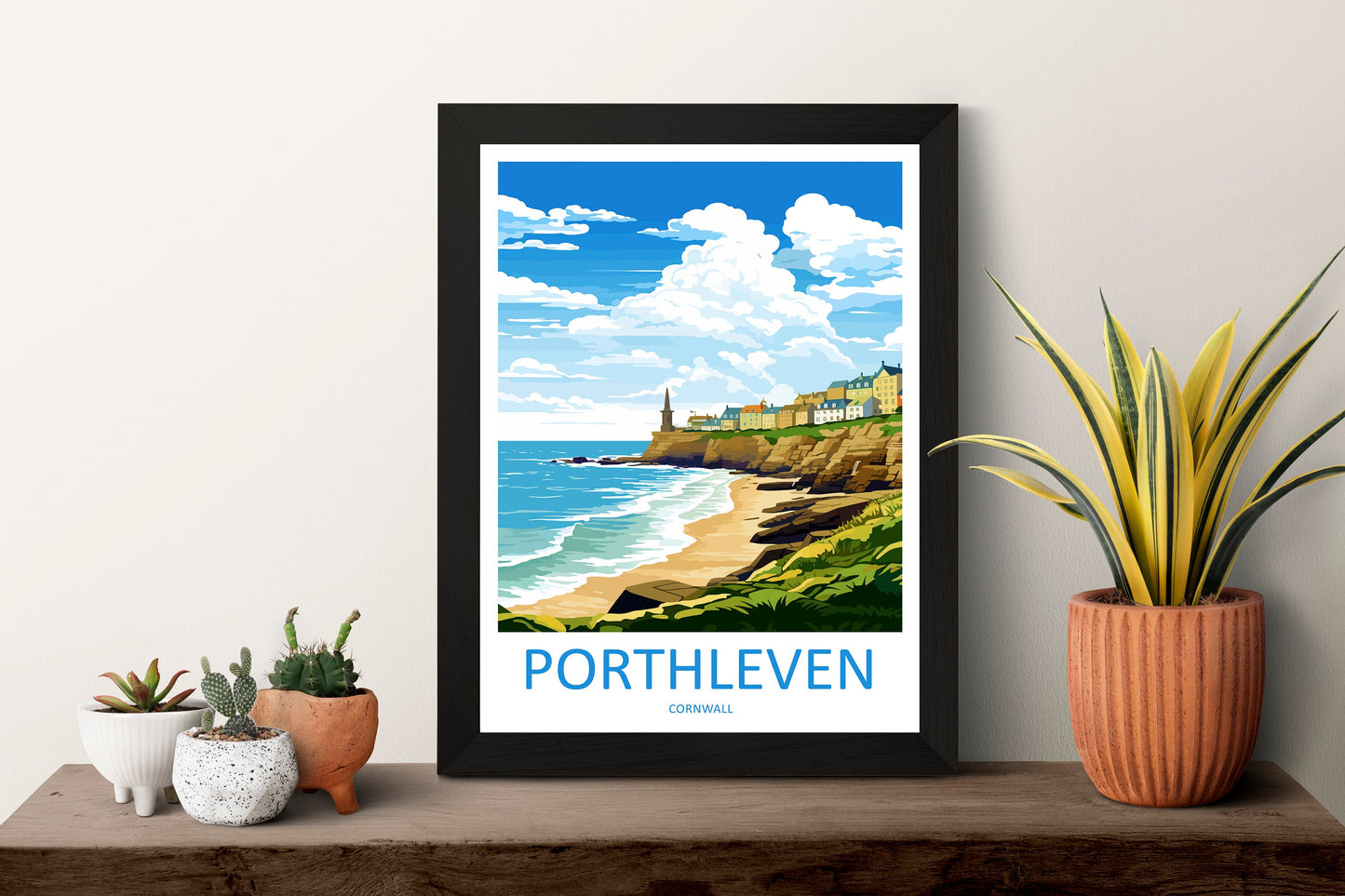 Porthleven Travel Print Wall Art Porthleven Wall Hanging Home Décor Porthleven Gift Art Lovers Cornwall Art Porthleven Wall Art