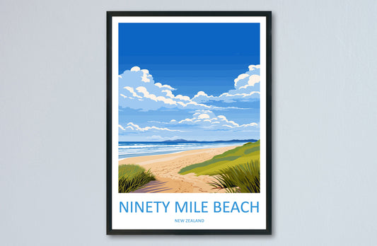 Ninety Mile Beach Travel Print Wall Art Ninety Mile Beach Wall Hanging Home Décor Ninety Mile Beach Gift Art Lovers New Zealand Travel Print