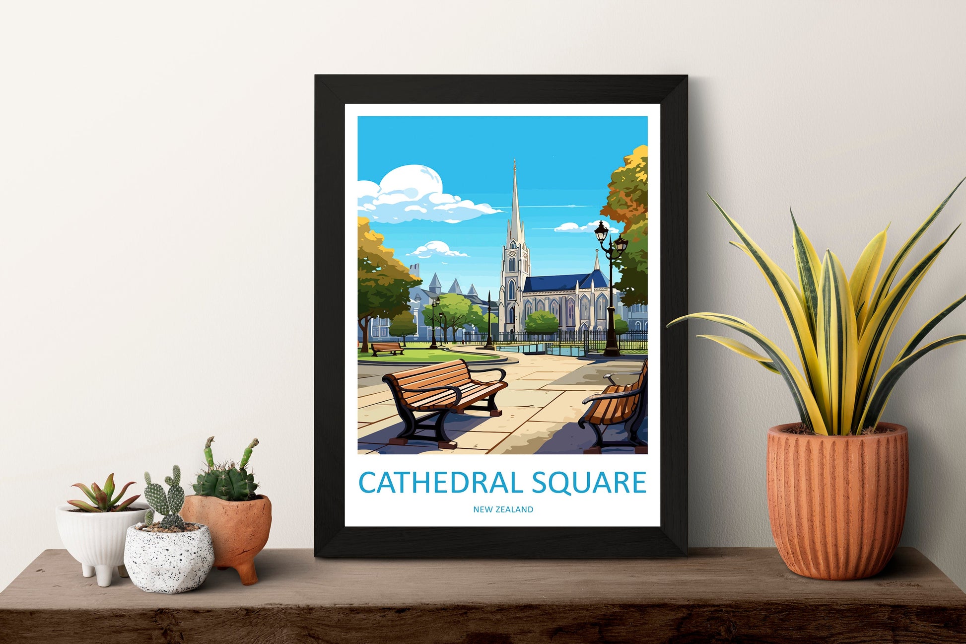 Cathedral Square Travel Print Wall Art Cathedral Square Wall Hanging Home Décor Cathedral Square Gift Art Lovers New Zealand Travel Print