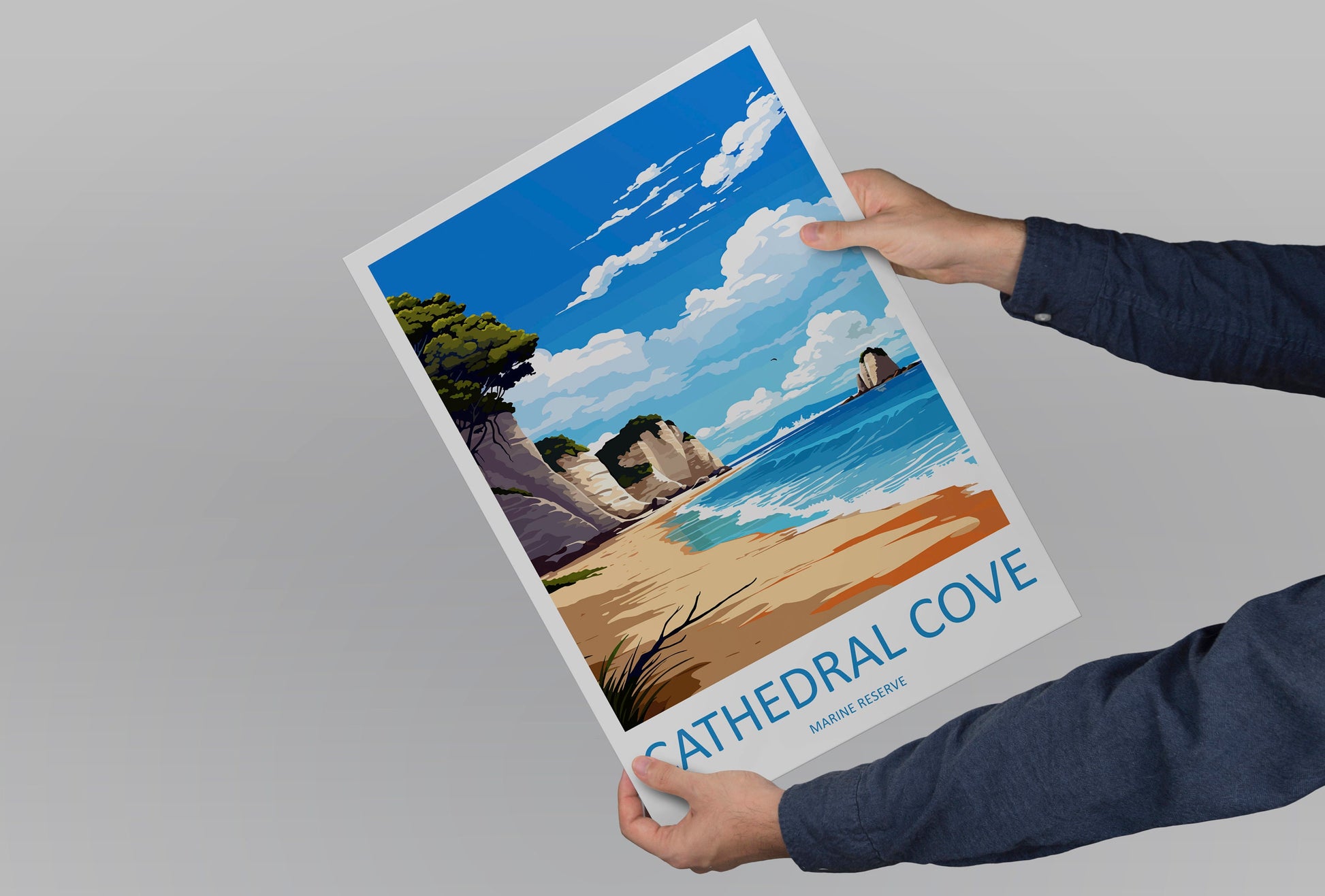 Cathedral Cove Marine Reserve Travel Print Wall Art Cathedral Cove Wall Hanging Home Décor Cathedral Cove Gift Art Lovers New Zealand Travel