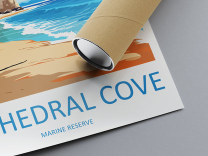 Cathedral Cove Marine Reserve Travel Print Wall Art Cathedral Cove Wall Hanging Home Décor Cathedral Cove Gift Art Lovers New Zealand Travel