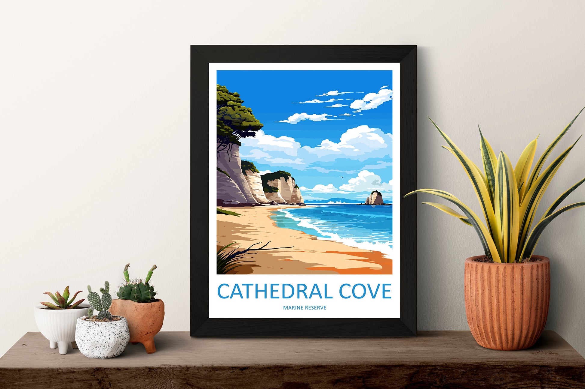 Cathedral Cove Marine Reserve Travel Print Wall Art Cathedral Cove Wall Hanging Home Décor Cathedral Cove Gift Art Lovers New Zealand Travel