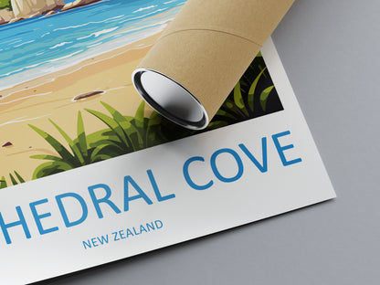 Cathedral Cove Travel Print Wall Art Cathedral Cove Wall Hanging Home Décor Cathedral Cove Gift Art Lovers New Zealand Travel Print