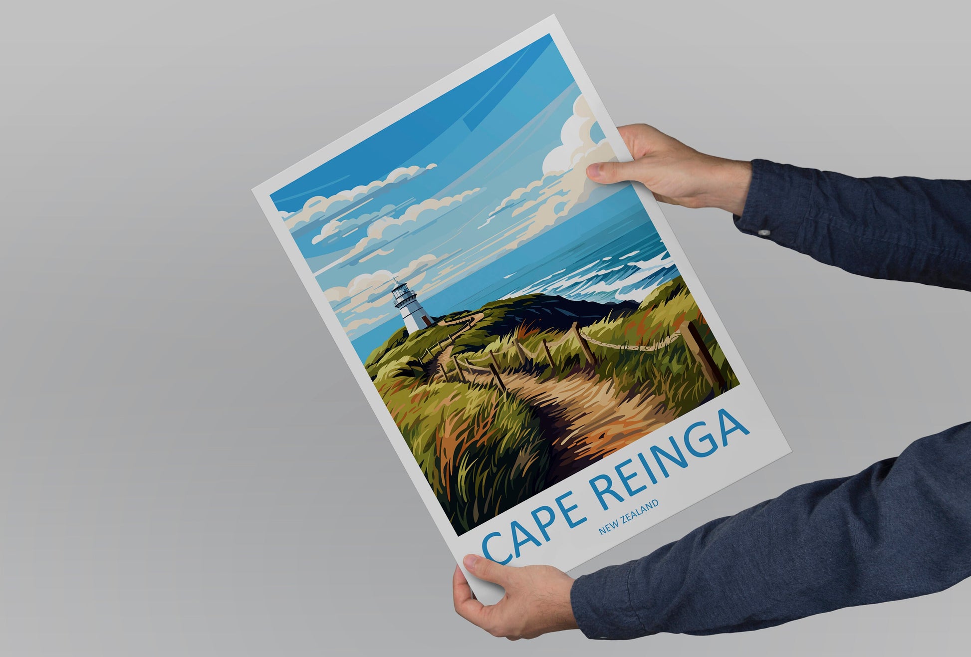 Cape Reinga Travel Print Wall Art Cape Reinga Wall Hanging Home Décor Cape Reinga Gift Art Lovers New Zealand Travel Print