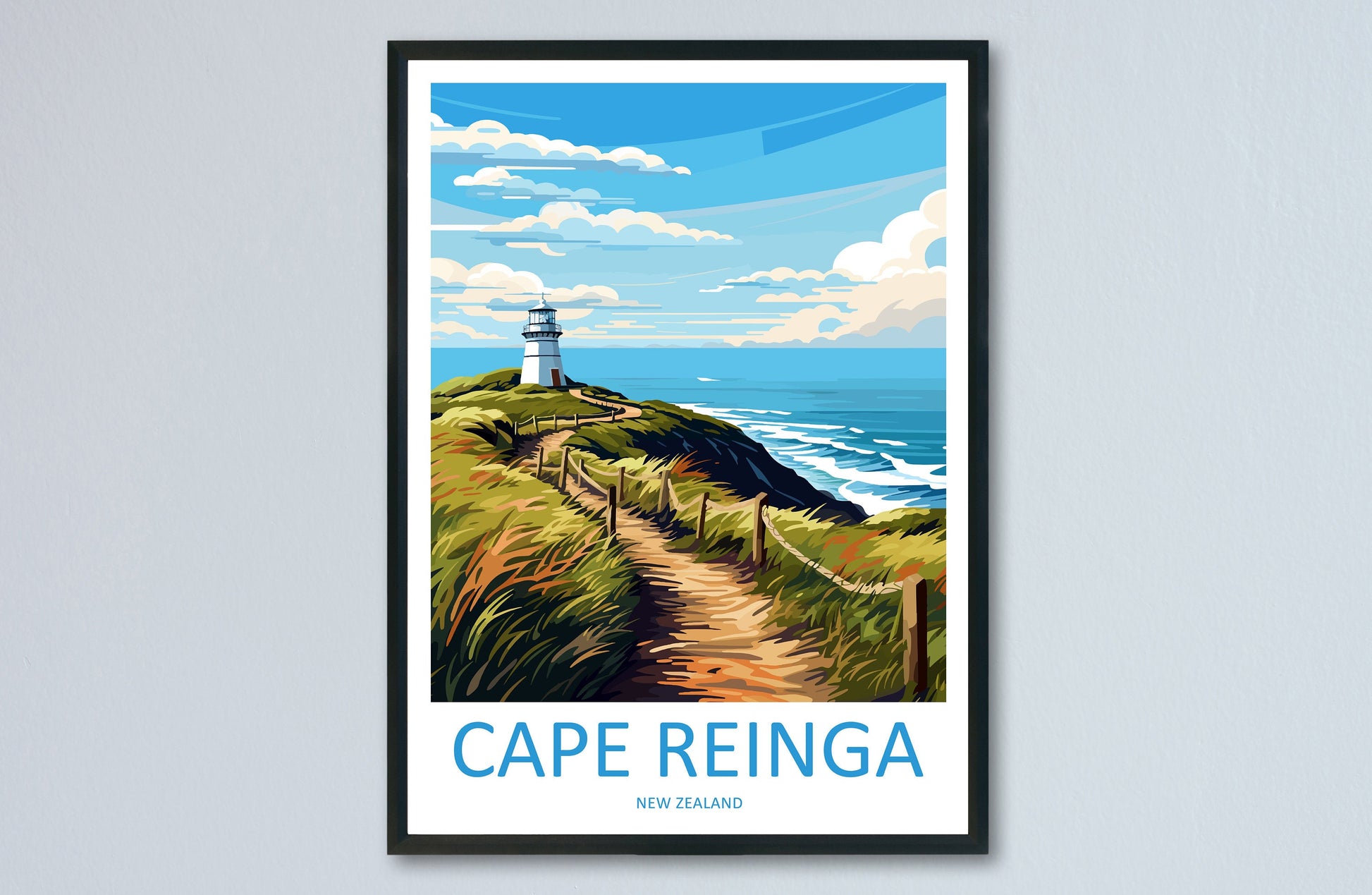Cape Reinga Travel Print Wall Art Cape Reinga Wall Hanging Home Décor Cape Reinga Gift Art Lovers New Zealand Travel Print