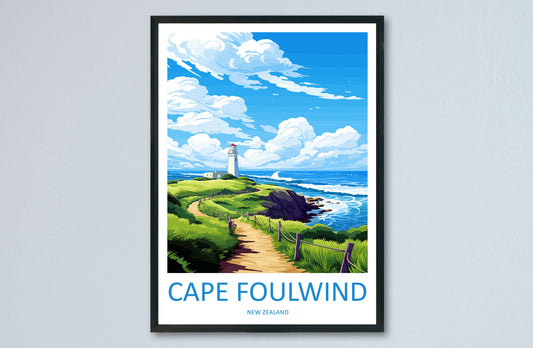 Cape Foulwind Travel Print Wall Art Cape Foulwind Wall Hanging Home Décor Cape Cape Foulwind Gift Art Lovers New Zealand Travel Print