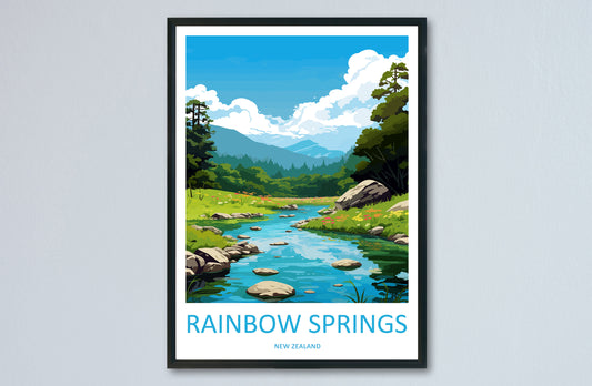 Rainbow Springs Travel Print Wall Art Rainbow Springs Wall Hanging Home Décor Rainbow Springs Gift Art Lovers New Zealand Travel Print