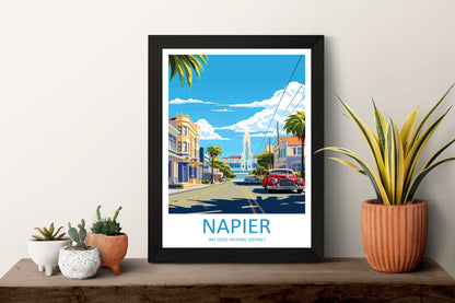 Napier Art Deco Historic District Travel Print Wall Art Napier Art Deco Wall Hanging Home Décor Napier Art Deco Gift Art Lovers NZ