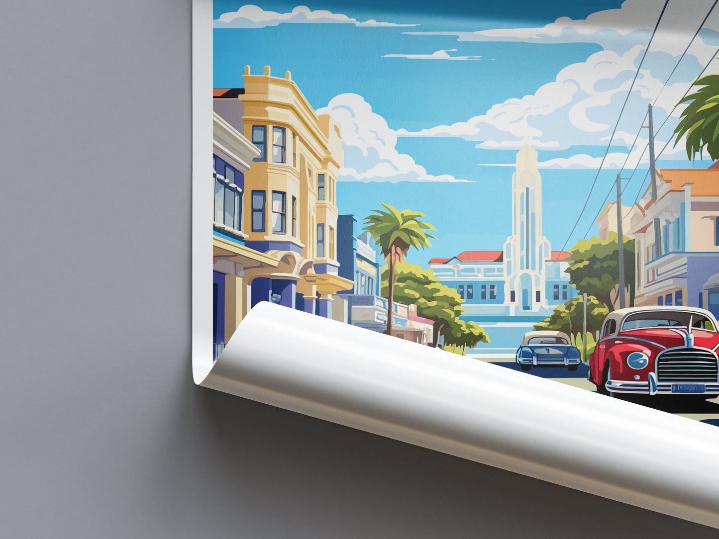 Napier Art Deco Historic District Travel Print Wall Art Napier Art Deco Wall Hanging Home Décor Napier Art Deco Gift Art Lovers NZ