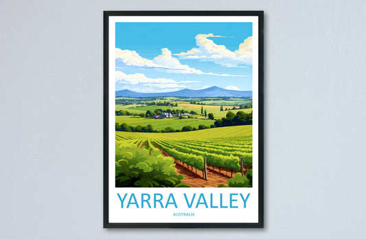 Yarra Valley Travel Print Wall Art Yarra Valley Wall Hanging Home Décor Yarra Valley Gift Art Lovers Wall Art Australia Poster