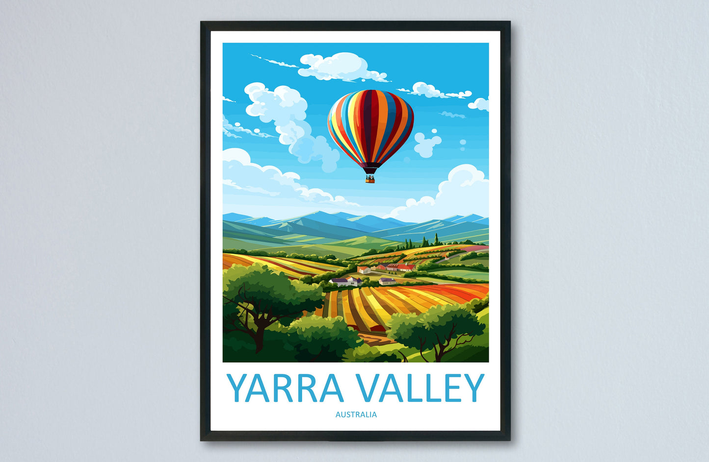 Yarra Valley Travel Print Wall Art Yarra Valley Wall Hanging Home Décor Yarra Valley Gift Art Lovers Wall Art Australia Poster
