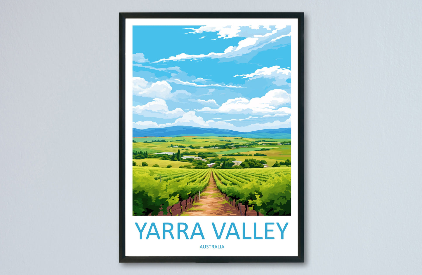 Yarra Valley Travel Print Wall Art Yarra Valley Wall Hanging Home Décor Yarra Valley Gift Art Lovers Wall Art Australia Poster