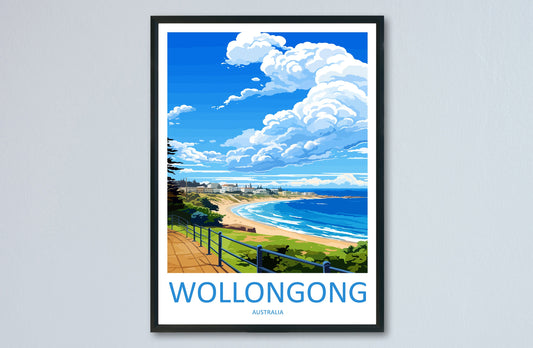Wollongong Travel Print Wall Art Wollongong Wall Hanging Home Décor Wollongong Gift Art Lovers Wall Art Australia Poster