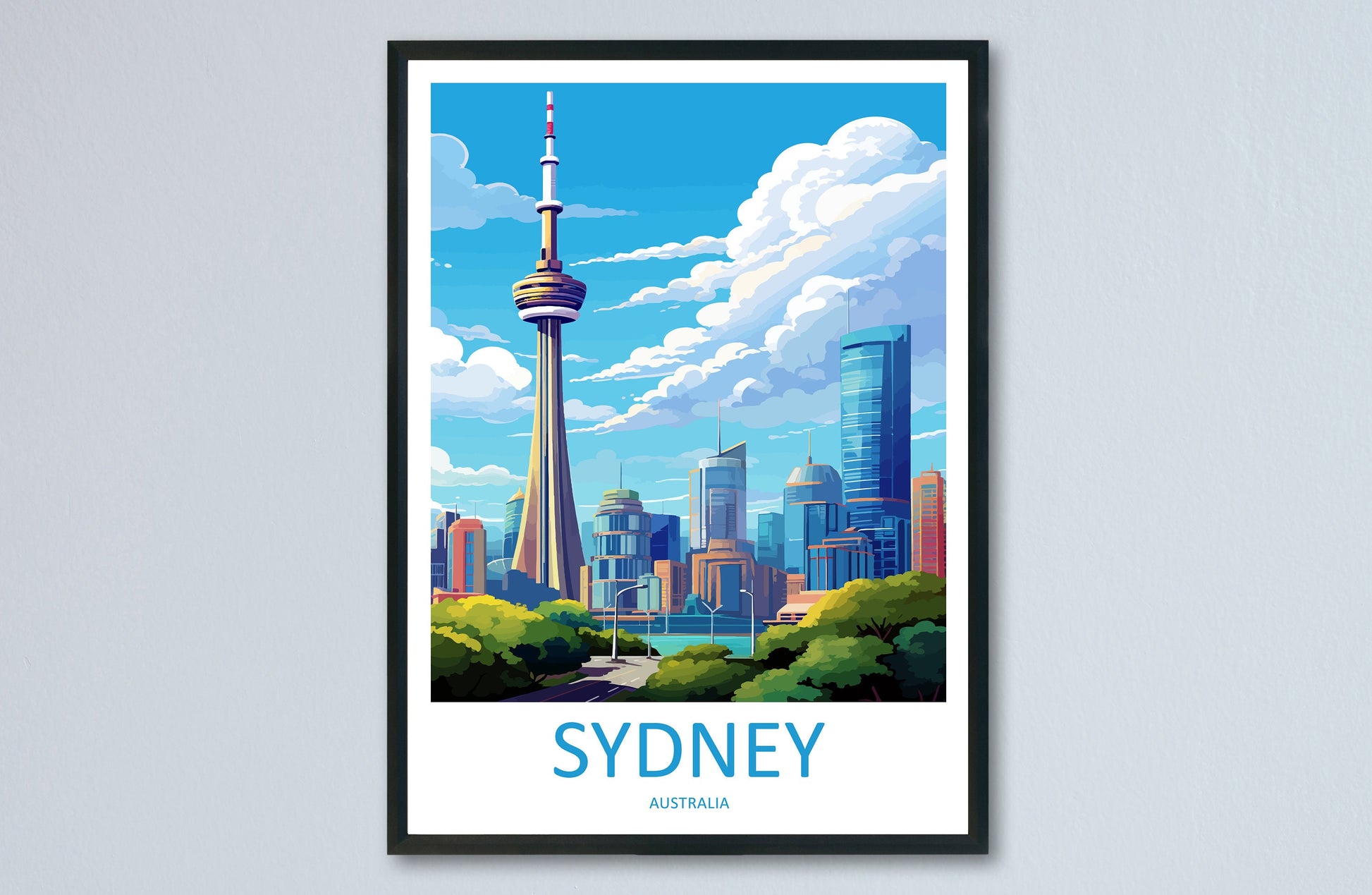 Sydney Tower Eye Travel Print Wall Art Sydney Tower Eye Wall Hanging Home Décor Sydney Gift Art Lovers Wall Art Australia Poster Decor