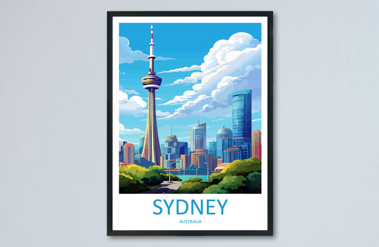 Sydney Tower Eye Travel Print Wall Art Sydney Tower Eye Wall Hanging Home Décor Sydney Gift Art Lovers Wall Art Australia Poster Decor