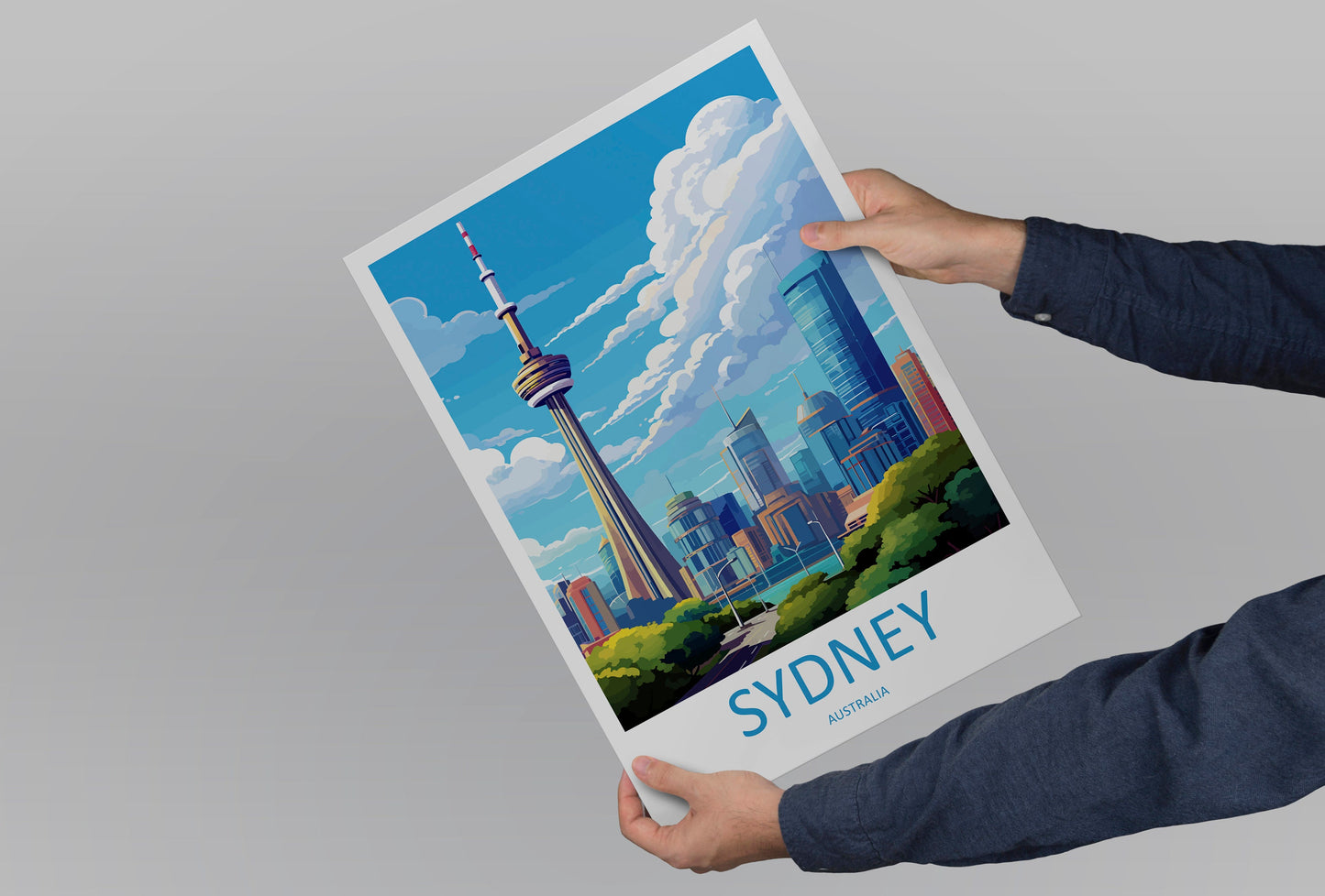 Sydney Tower Eye Travel Print Wall Art Sydney Tower Eye Wall Hanging Home Décor Sydney Gift Art Lovers Wall Art Australia Poster Decor