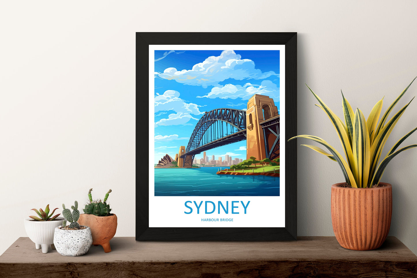 Sydney Harbour Bridge Travel Print Wall Art Sydney Harbour Bridge Wall Hanging Home Décor Sydney Gift Art Lovers Wall Art Australia Poster