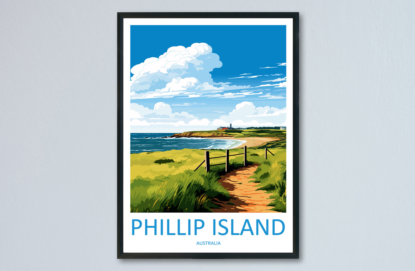 Phillip Island Travel Print Wall Art Phillip Island Wall Hanging Home Décor Phillip Island Gift Art Lovers Wall Art Australia Poster Deco