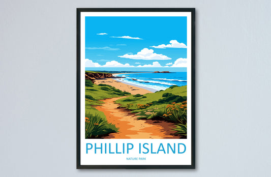 Phillip Island Travel Print Wall Art Phillip Island Wall Hanging Home Décor Phillip Island Gift Art Lovers Wall Art Australia Poster Deco