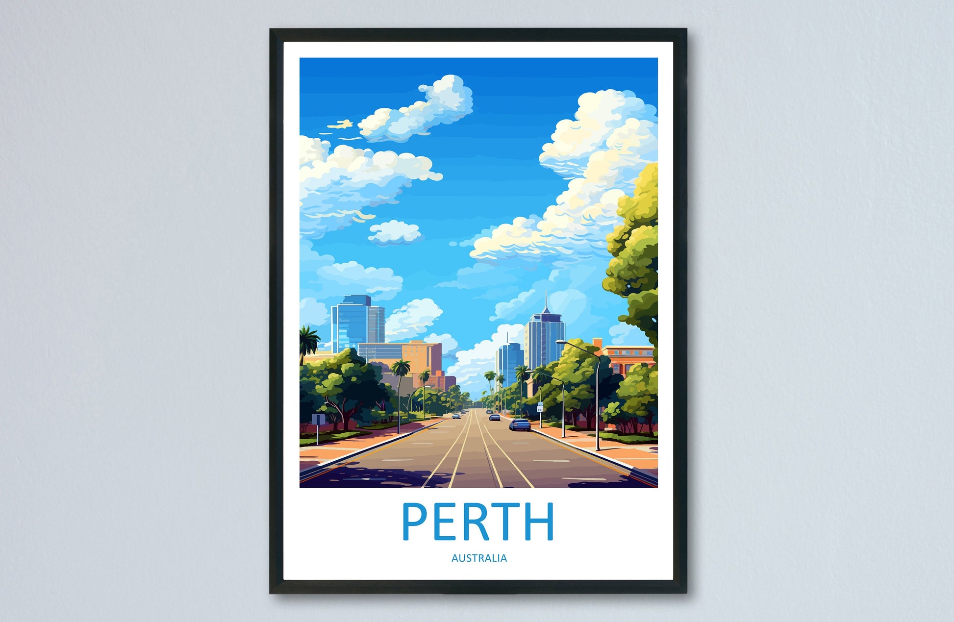 Perth Travel Print Wall Art Perth Wall Hanging Home Décor Perth Gift Art Lovers Wall Art Australia Poster Deco