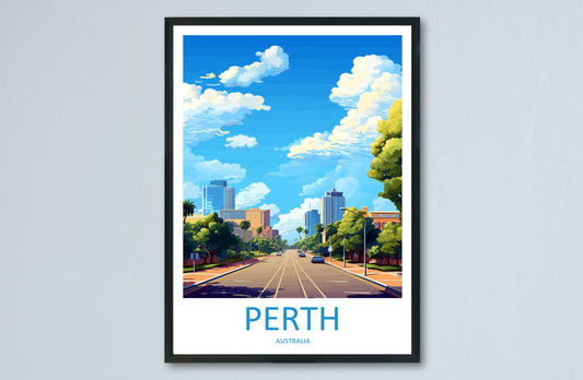 Perth Travel Print Wall Art Perth Wall Hanging Home Décor Perth Gift Art Lovers Wall Art Australia Poster Deco