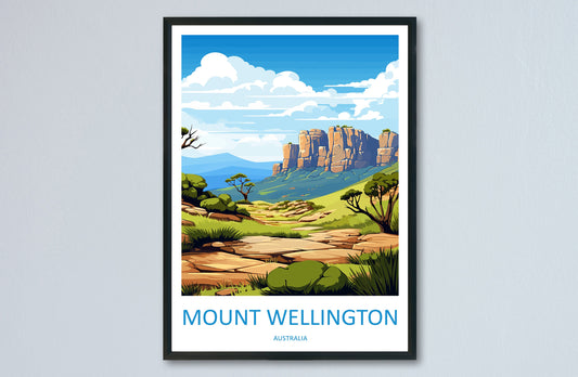 Mount Wellington Travel Print Wall Art Mount Wellington Wall Hanging Home Décor Mount Wellington Gift Art Lovers Wall Art Australia Poster