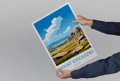 Mount Kosciuszko Travel Print Wall Art Mount Kosciuszko Wall Hanging Home Décor Mount Kosciuszko Gift Art Lovers Wall Art Australia Poster