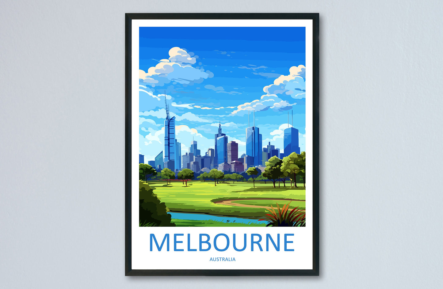 Melbourne Travel Print Wall Art Melbourne Wall Hanging Home Décor Melbourne Gift Art Lovers Wall Art Australia Poster Deco