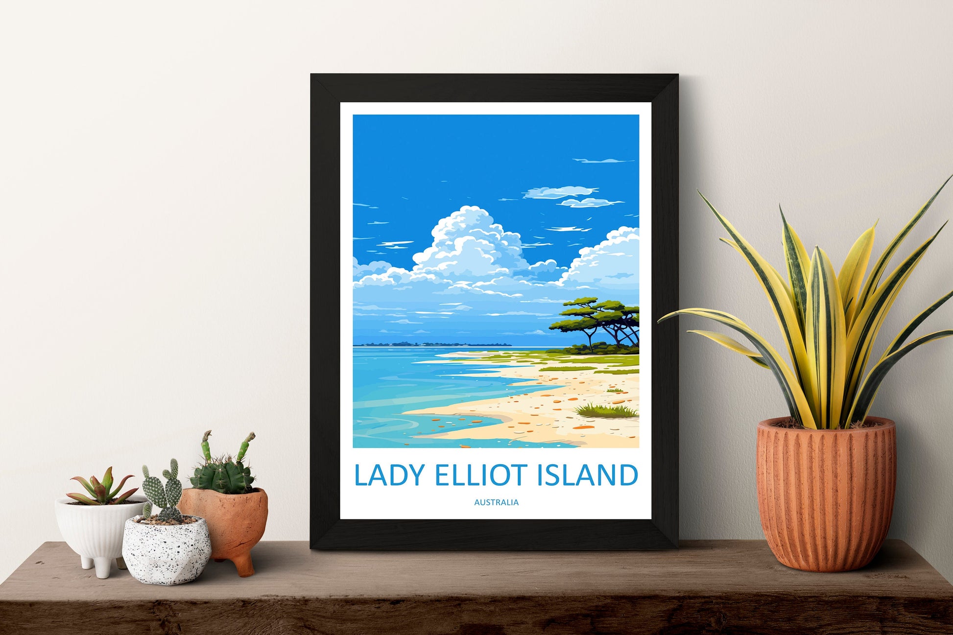 Lady Elliot Island Travel Print Wall Art Lady Elliot Wall Hanging Home Décor Lady Elliot Gift Art Lovers Wall Art Australia Poster Deco
