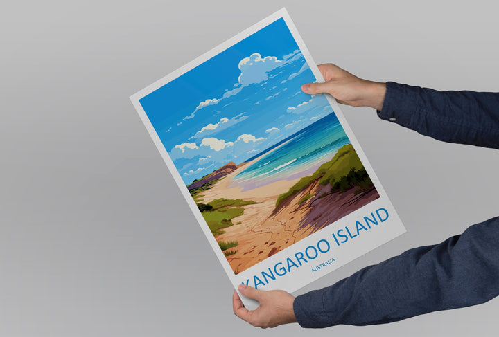 Kangaroo Island Travel Print Wall Art Kangaroo Island Wall Hanging Home Décor Kangaroo Island Gift Art Lovers Wall Art Australia Poster Deco