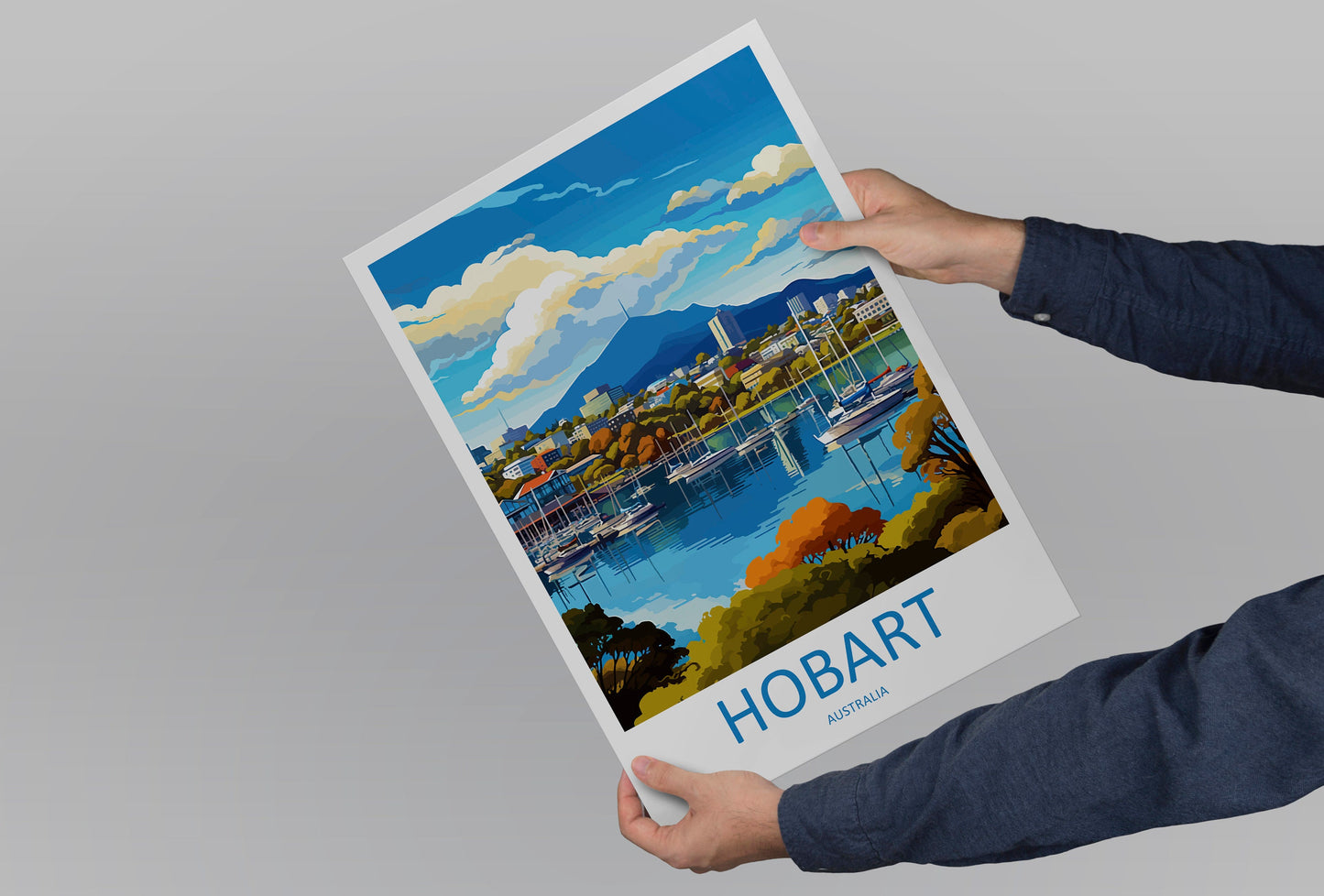 Hobart Travel Print Wall Art Hobart Wall Hanging Home Décor Hobart Gift Art Lovers Wall Art Australia Poster Decor Hobart AU Poster